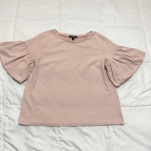 Express ruffle sleeve pink top